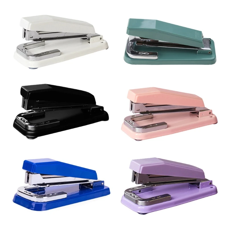 

Lovely Swivel Stapler Large Capacity 360 Degree Rotate Desktop Staplers for Booklet or Book Binding Multi Color