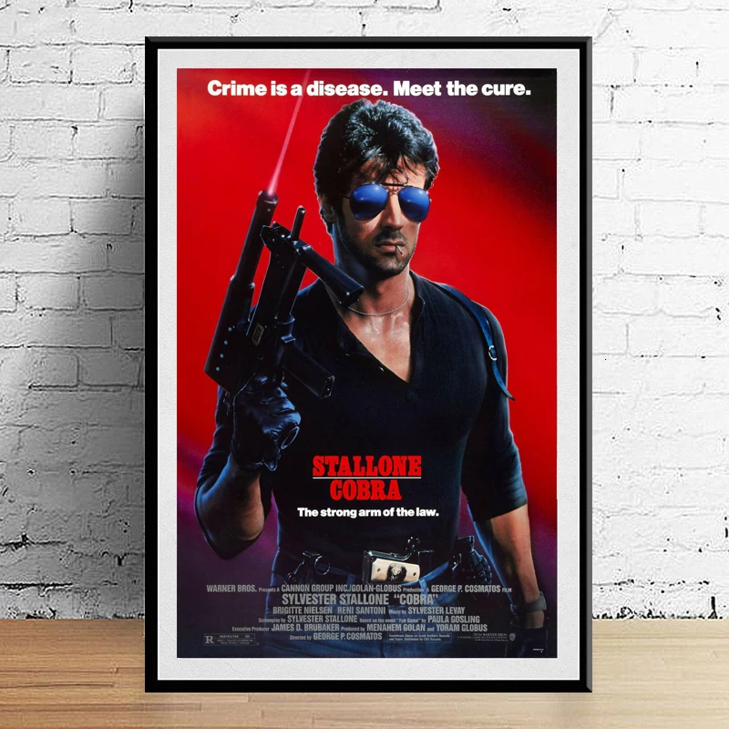 

Movie Poster COBRA 1986 Canvas Prints Painting Film Character Wall Art Home Decoration Picture For Living Room Cuadros