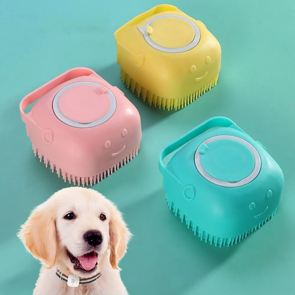 Pet Cleaning Item Soft Silicone Dog Brush Shampoo Massager Shower Bath Brush Bathroom Puppycat