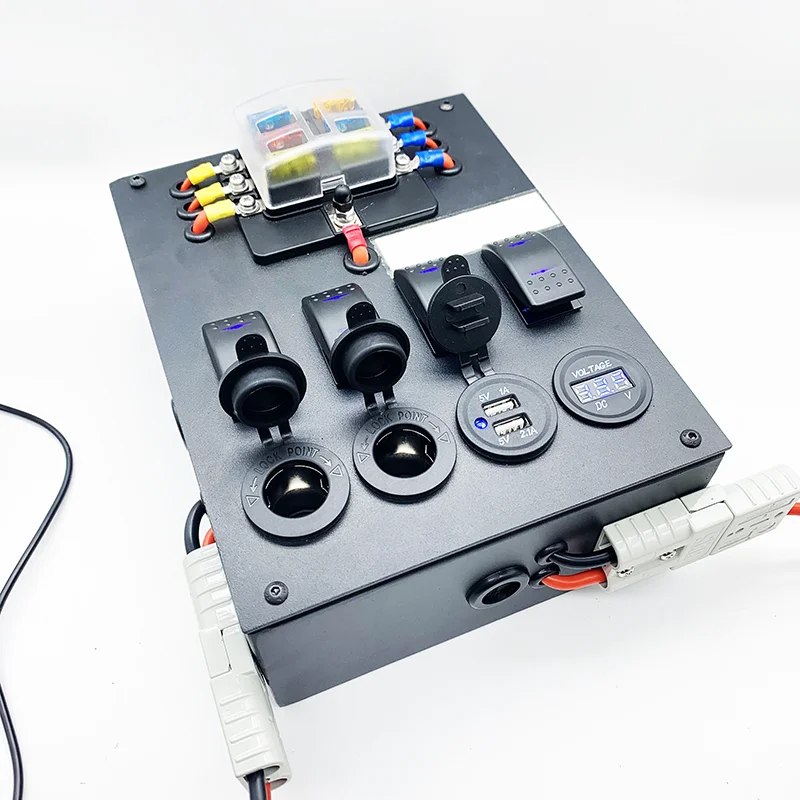 

Aluminum 4 Gang ON-OFF 12V Equipment Control Box Switch Panel Rocker Switch Box