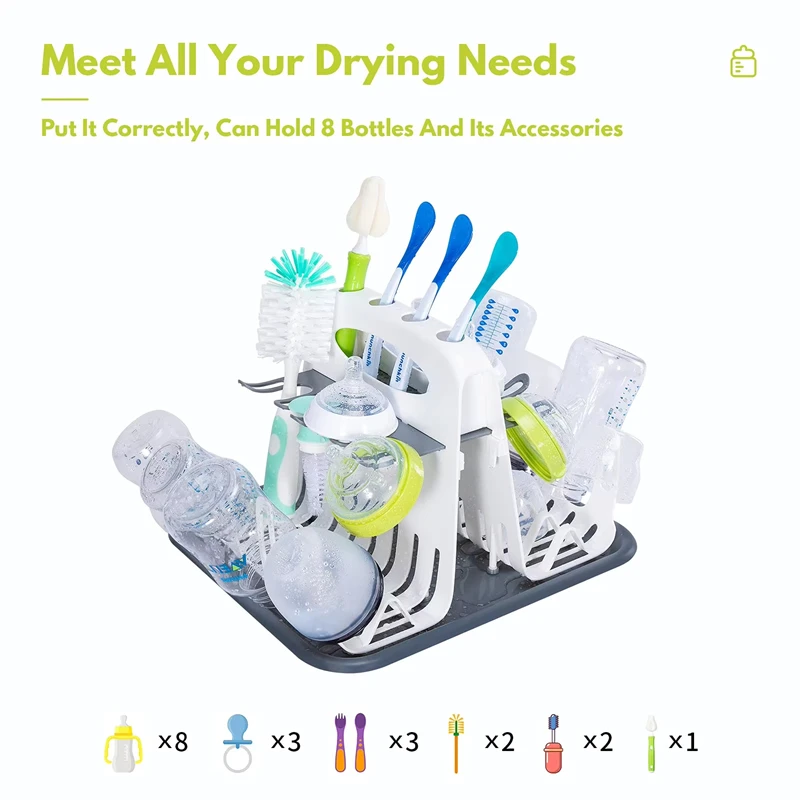 Baby Bottle Drying Rack Baby Feeding Accessories Nipple Bottle Drainer Storage Holder with Tray Dryer Drying Racks