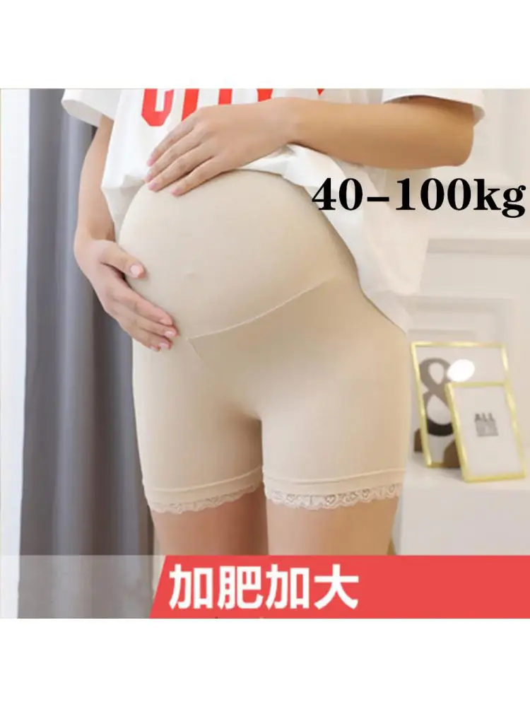 

40-100 кг очень большие Модальные защитные брюки для беременных предотвращающие обгол нижнее белье Летние тонкие шорты с кружевными краями леггинсы