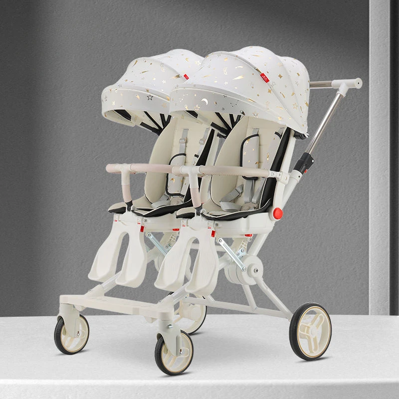 Twin Strollers Double Pushchair For 2 Children Carro Para Beb&eacute;s Gemelos Prams Portable Infant Buggy Foldable