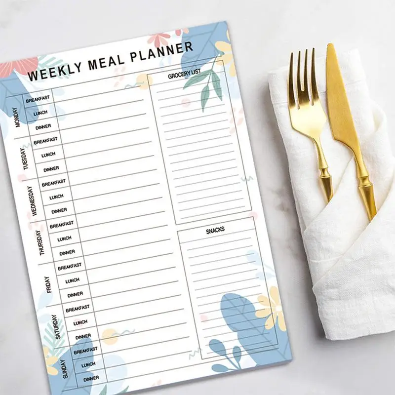 60 Sheets Weekly Meal Weekly Meal Planner, A5 Daily Planner, Healthy Diet Tracking, Tear Off Planning Notebook
