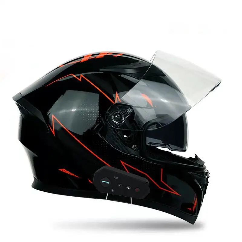 

Fiber Pattern Motorcycle Helmet Tail Bluetooth Running Helmet 3C Dot Motorcycle Capacetes Para Moto Capacetes Full Cover Carbon