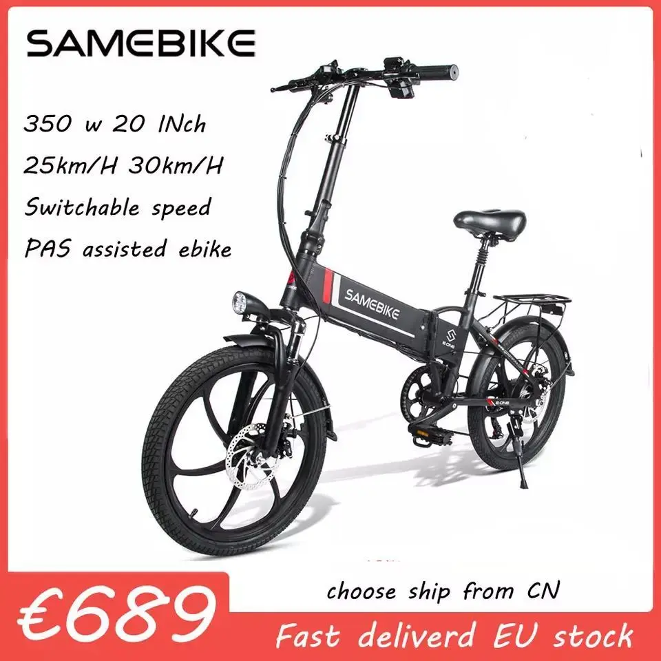 SAMEBIKE 20LVXD30 Electric Bike 350W Folding Electric Bicycle Moped ebike High Speed E-bike 20 Inch Motor Bicycle Europe Stock
