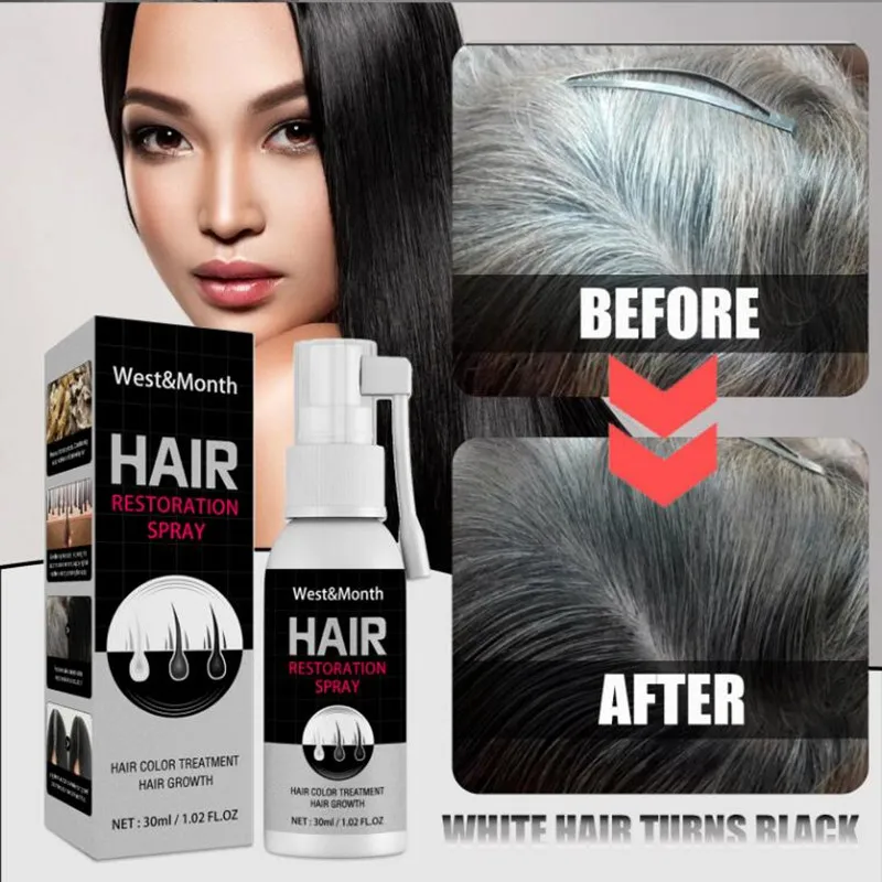 Hair Growth Black Repair Spray Serum Products For Treatment Loss Prevent White Dry Frizzy Damaged Essential Oil 30ML |