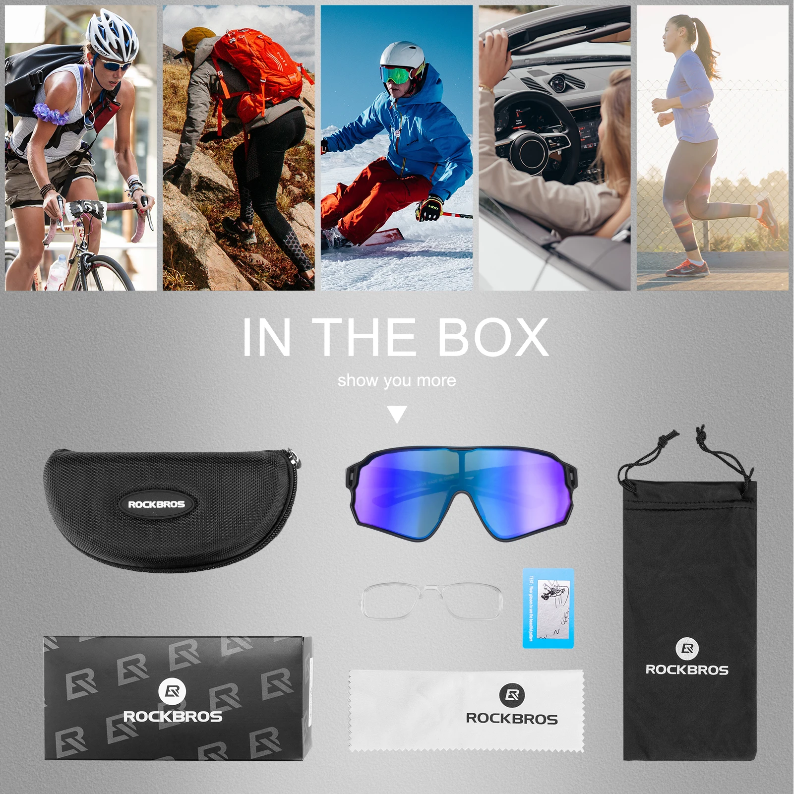 ROCKBROS Polarized Bike Glasses Bicycle UV400 Sports Sunglasses lentes de sol hombre Anti Glare Lightweight Cycling Equipment