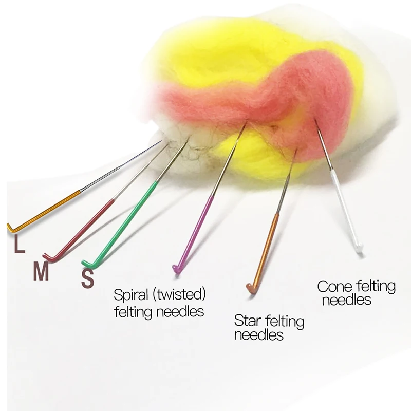 Fenrry 12 Types Colorful Wool Felt Needle Set needle felting kit wool felting kit needle felting painting kit felting needles Needle Felting Starter Kit DIY Felting Tools for Handmade Wool Craftwork