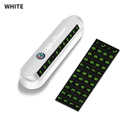 Universal Car License Plate Temporary Stop Phone Number Display (For Alfa Romeo - white)