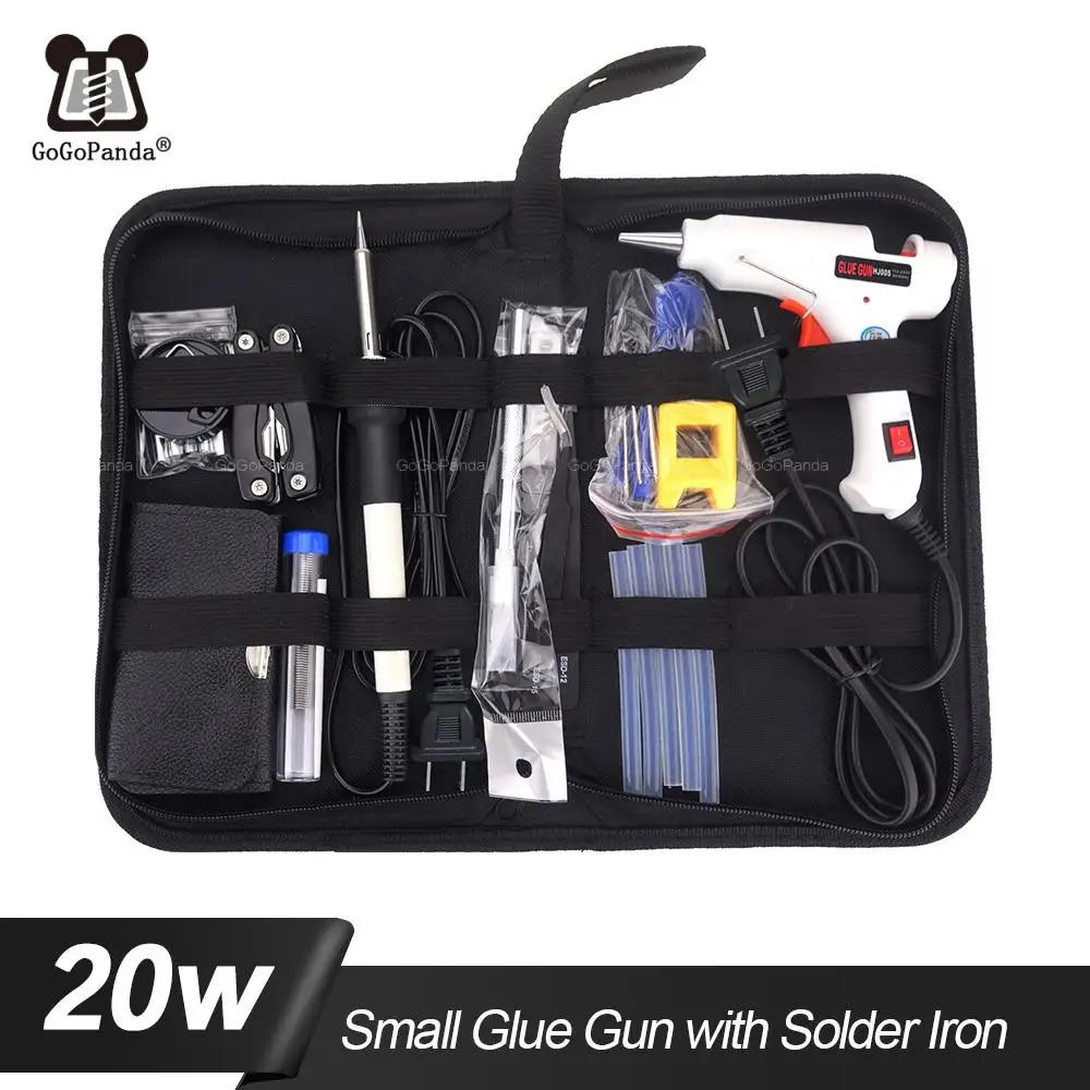 10 IN 1 Glue Gun Solder Iron Set DIY Repair Tool Professional AC220V 20W With Sticks Tweezer Iron Tips Etc.