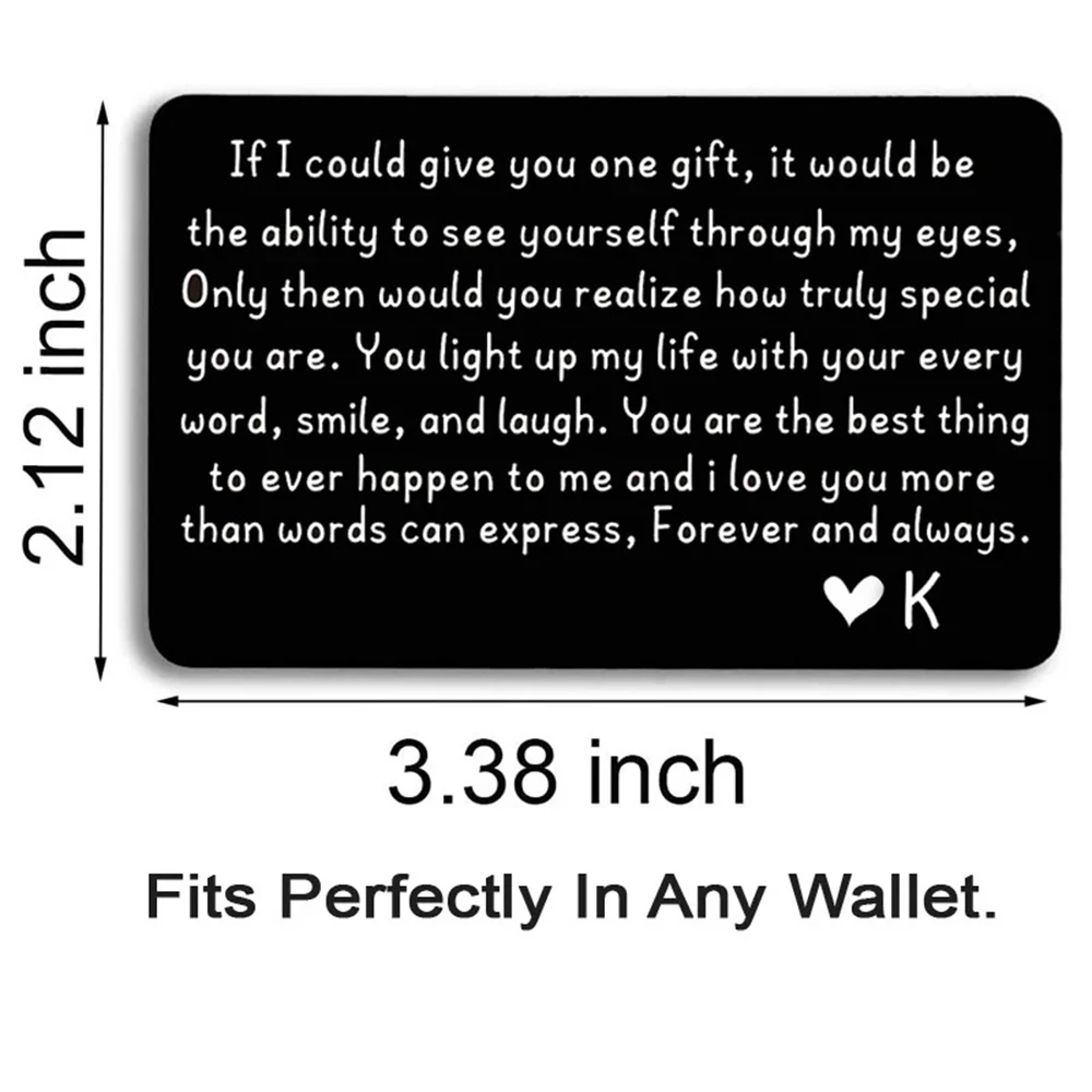 Elegant I Love You Wallet Insert Card - Perfect Gift for Weddings, Anniversaries, and Birthdays