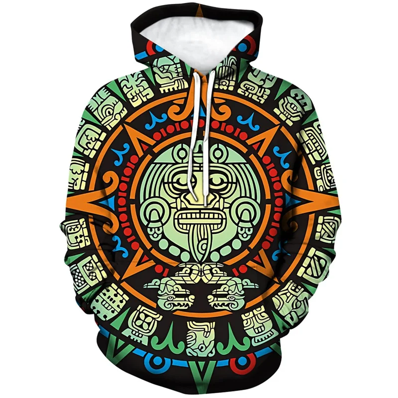 Colorful Neon Ethic Aztec Maya Print Men's Sweatshirt main image 0