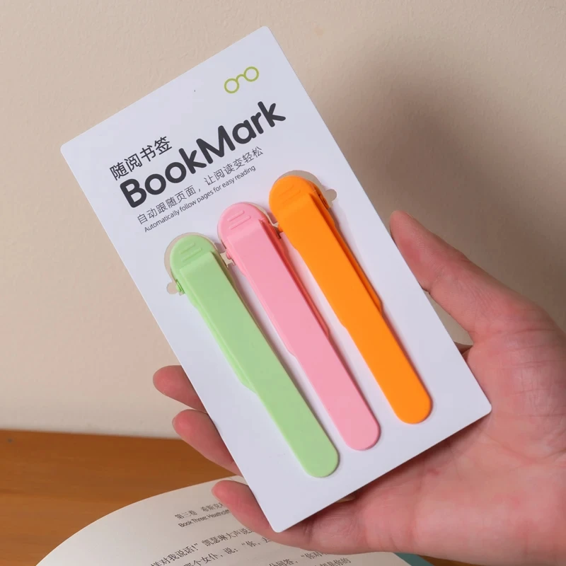 1/3 Packung farbenfroher Silikon-Lesezeichen, die Seiten automatisch drehen, ein Studentenzubehör für einfaches Lesen und Lesezeichen. – Detail 14