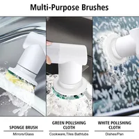 Bathroom Wash Brush USB Type Bathtub Brush Handheld Kitchen Cleaning Tool 6-in-1 Electric Cleaning Brush Cleaner Sink 2