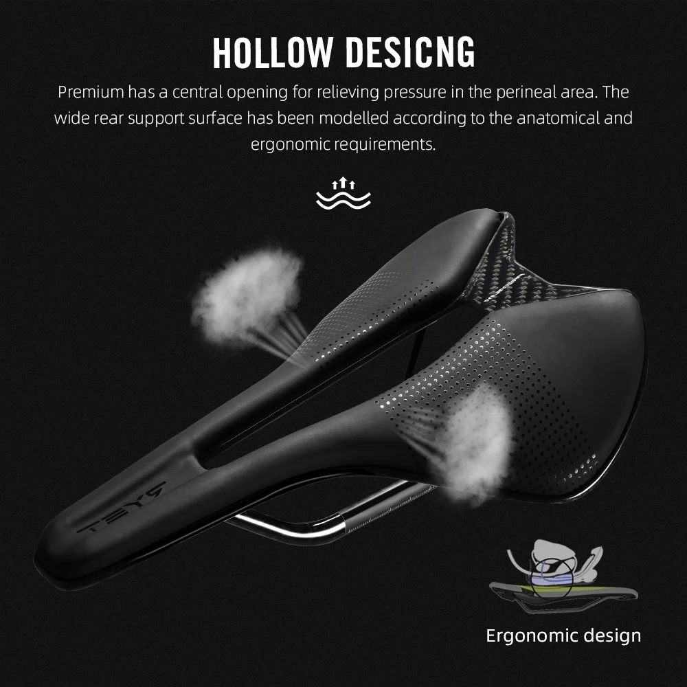 Ryet PREMIUM Full Carbon Bike Saddle Ultralight Oval Carbon Rails Seating Saddles Superflow Road Bicycle Seating Cushion Cycling Parts - Image 3