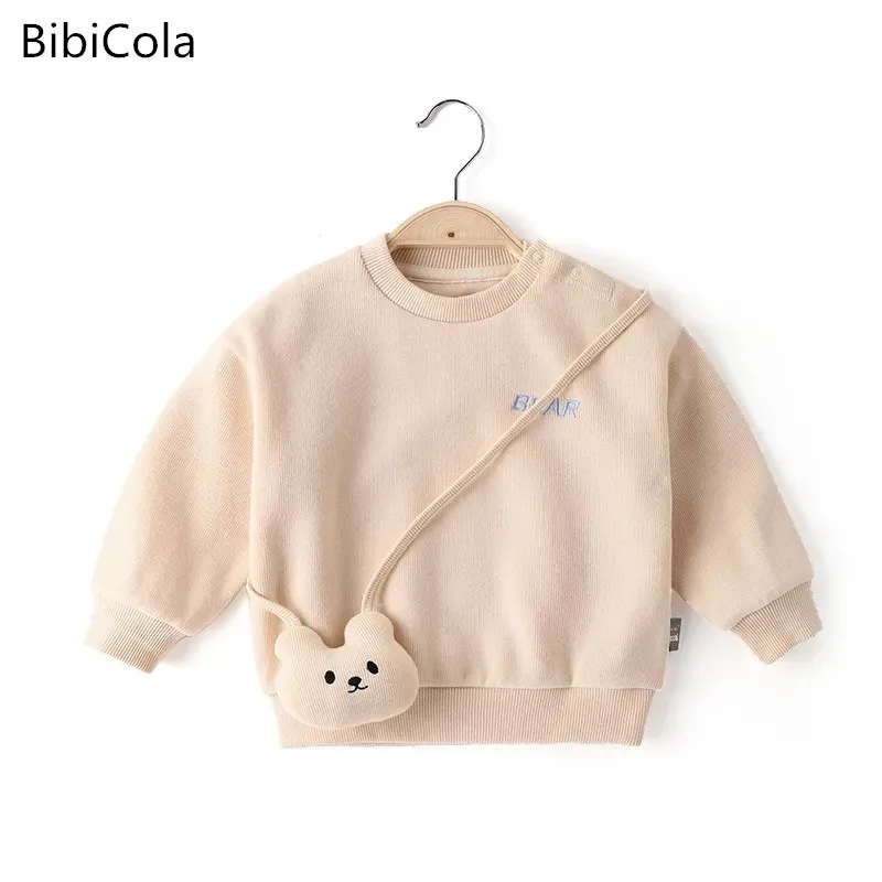 

Spring Autumn 1-5Y Kids Baby Boys Girls Sweaters Warm Thick Soft Hoodie Solid Long Sleeve Tops Sweater Outwears