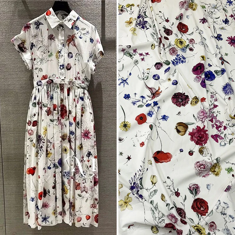 

Fashionable European and American printed cotton fabric for DIY high-end clothing