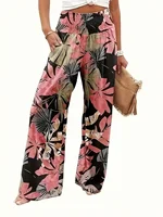 Plus Size 1XL-5XL  Women's Fashion Printed High Waisted Pleated Wide Leg Pants Women's Casual Loose Pants - Image 4