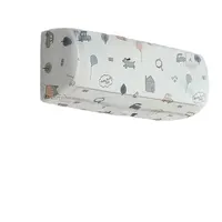 Lot de 2 housses anti-poussière pour climatiseur mural, ventilateur universel, design minimaliste créatif, motif dessin animé, lavable 1