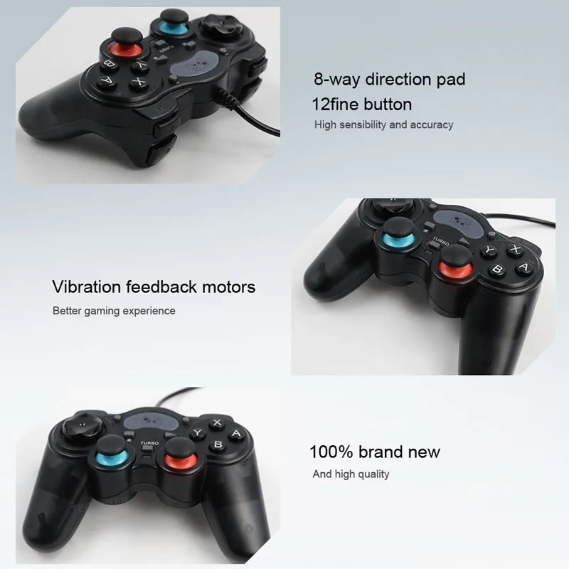 7 in1 Wired PC Game Controller Gamepad For PS3/PC360 Android Joystick with OTG Converter For Switch NS Support Steam Games