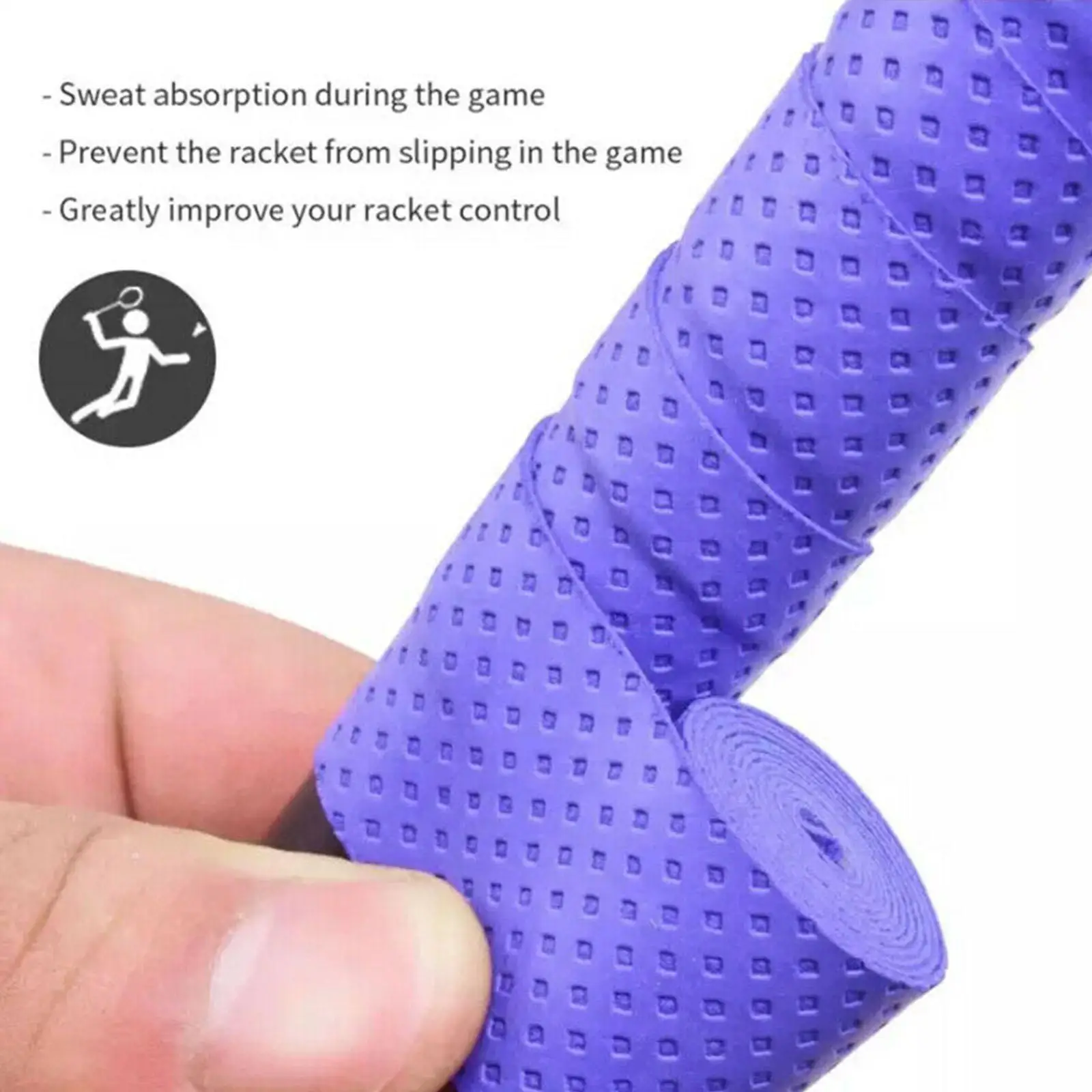 Racket Grip Tape 3PCS Tennis PU Absorbent Tennis Racket Badminton Anti Slip Accessories