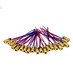 20pcs 5V 650nm 5mW Red Dot Laser Head Red Laser Diode Laser Tube with Leads Head Outer Diameter 6mm