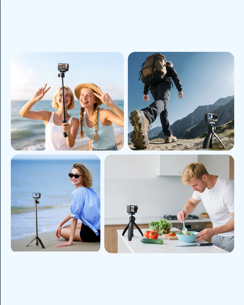 Mini Selfie Stick Tripod Portable Magnetic Quick Release Stand for GoPro Hero 13