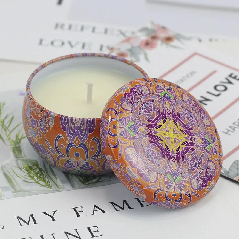 شمع الصويا الذي لا يدخن في علبة الصفيح، شمعة معطرة منزلية، شمعة رائحة غرفة النوم، شمعة زخرفية، إضاءة طوارئ معطرة