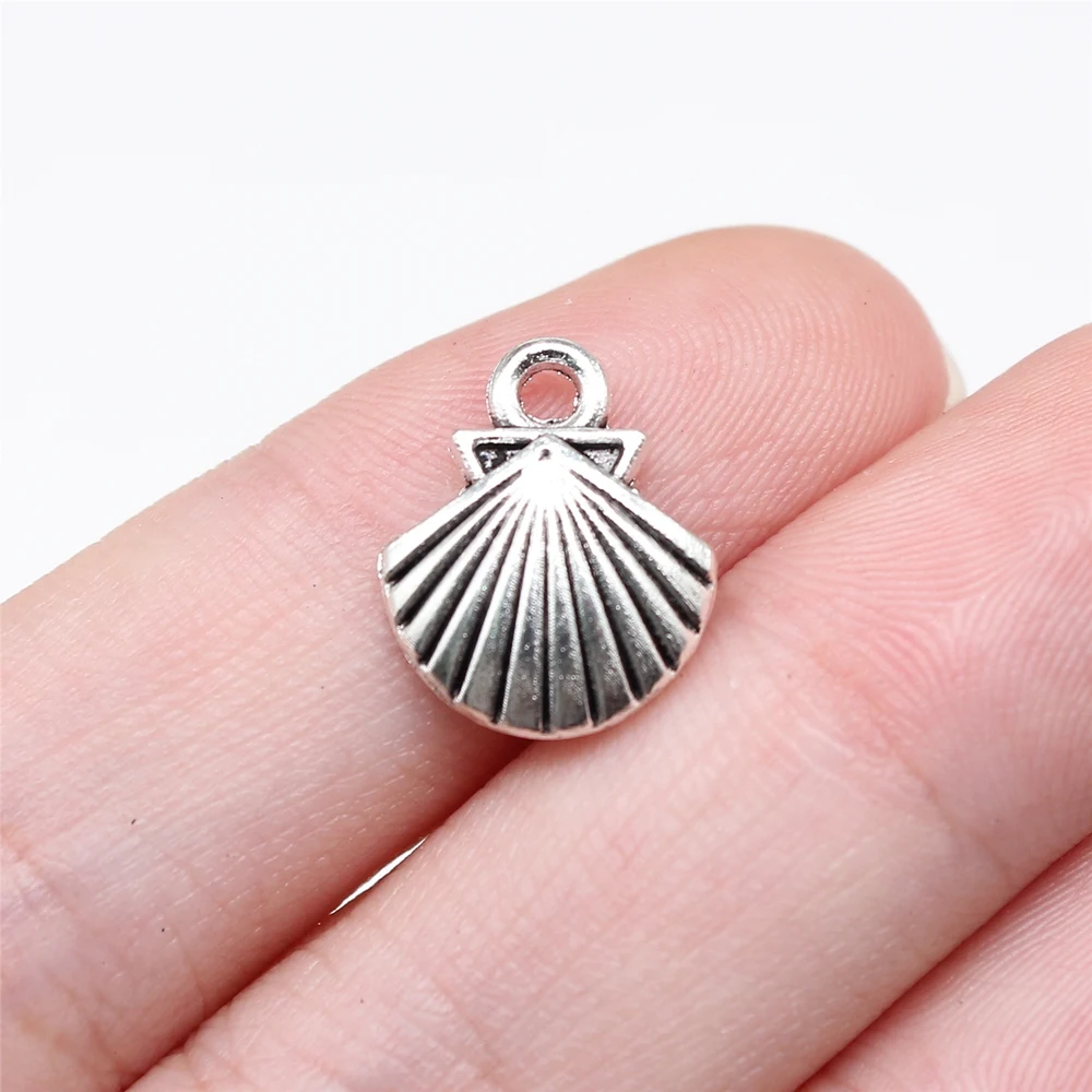 

WYSIWYG 20 шт. 14x11 мм антикварные посеребренные подвески в виде гребешков детали ювелирных изделий