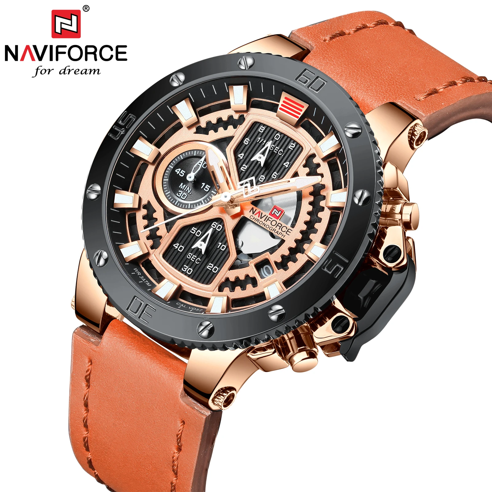 

NAVIFORCE NF9159 Men Quartz Watches Top Brand Sports Auto Date Week Display High Quality 30M Waterproof Watch Relogio Masculino