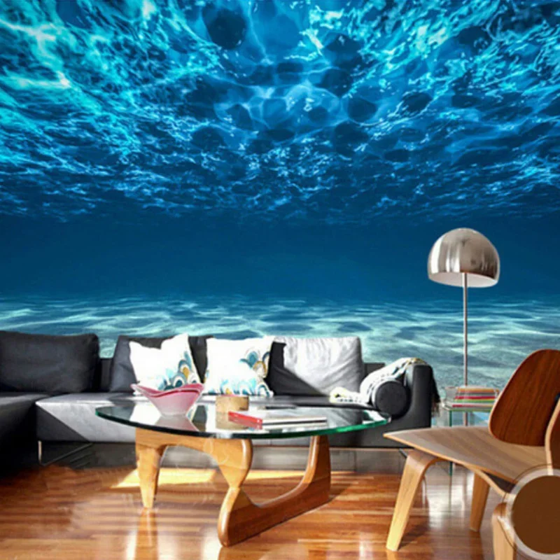 Custom Wall Mural Wallpaper Ocean Deep Sea Landscape Wall Painting Bedroom Living Room Background Photo Papel De Parede Tapety