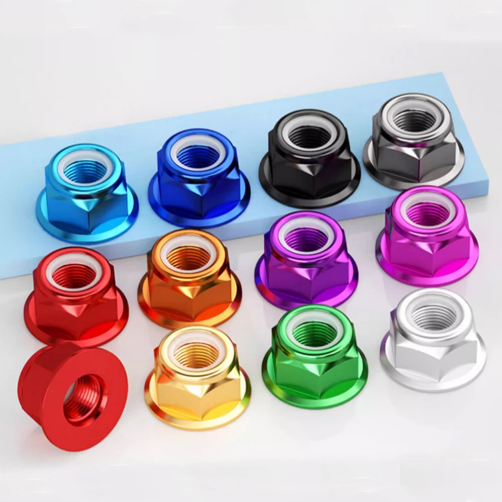 Flange Nylon Insert Self-Locking Lock Nuts Motor Screw Nuts Aluminum Alloy CW RC FPV Racing Drone M2 M2.5 M3 M4 M5 M6 M8