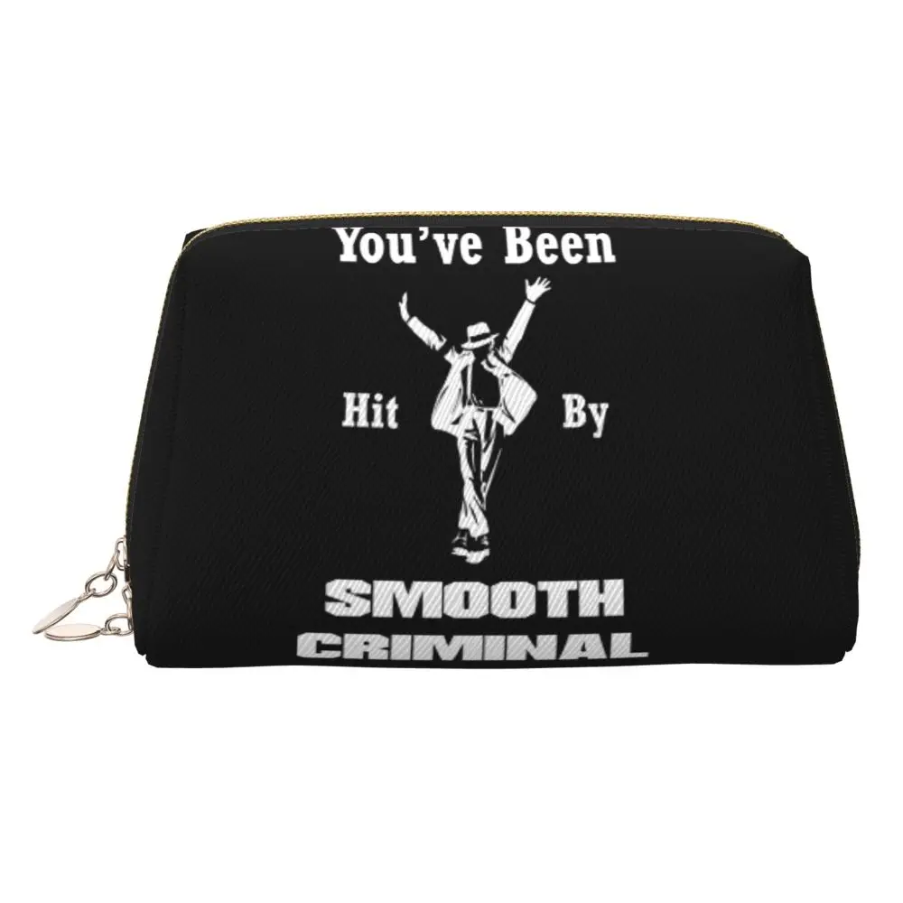 Vintage MJ Smooth Criminal Michael Jackson Women Cosmetic Bags Travel Makeup Organizer Pouch Toiletry Storage Dopp Kit Box