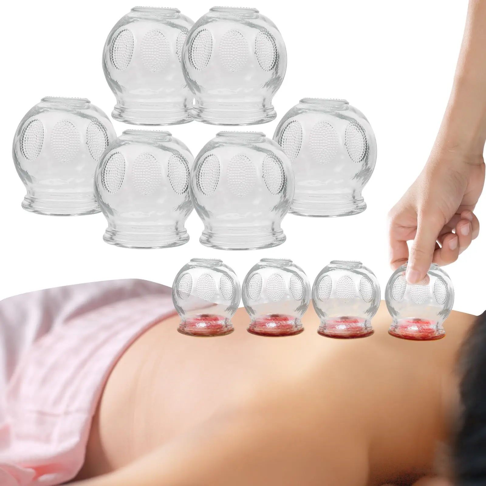 6Pcs Vacuum Massage Cups Glass Physiotherapy Suction Cups SPA Vacuum Massage Jars For Health Care Body Relax Vacuum Massager 5