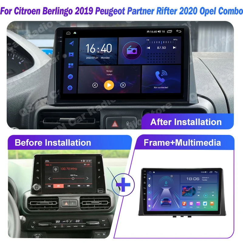 Autoradio Android 15 Per Peugeot Rifter E Citroën Berlingo: QLED, CarPlay E GPS!
