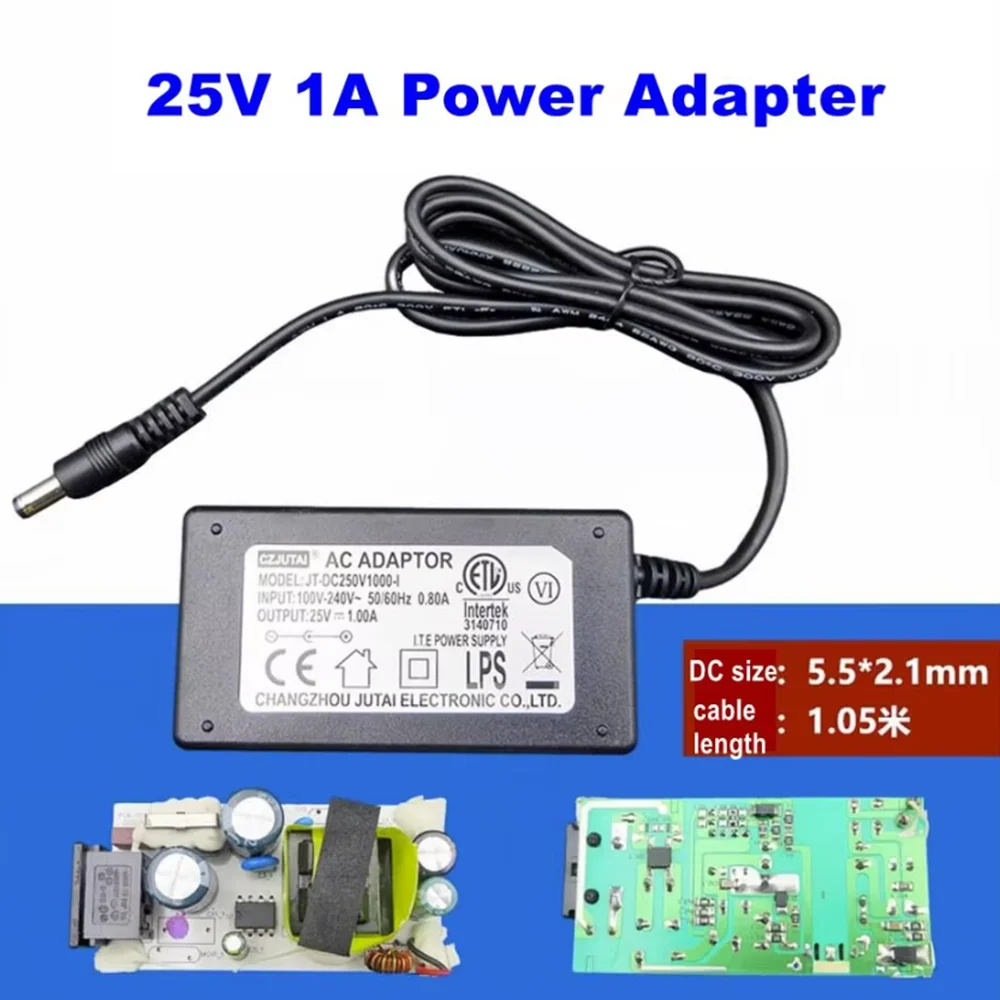 25V 1A 25W 범용 AC DC 전원 어댑터 25V 0.5 - 1A 모니터 스피커 진공 청소기 LED 조명 데스크탑 충전기 케이블 코드