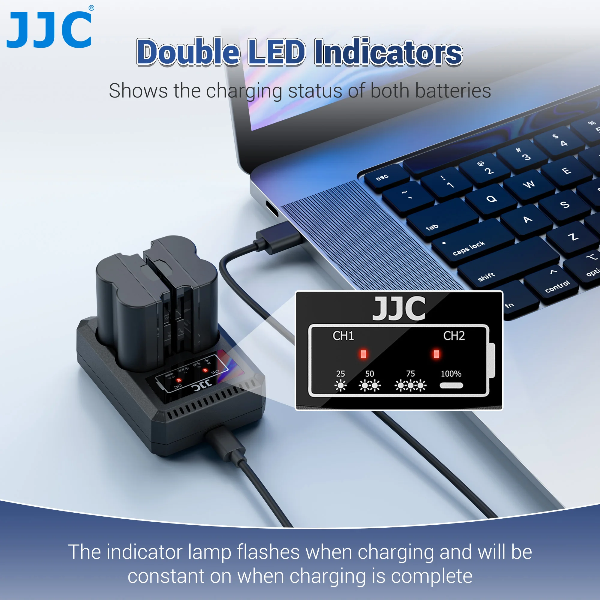 JJC NP-W126 NP-W126S 배터리 충전기 USB C (후지필름 후지 X-E5 X100VI V X100F X-T50 XT50 X-T30 II X-T20 X-T3 X-T2 X 하프 XE4 용)