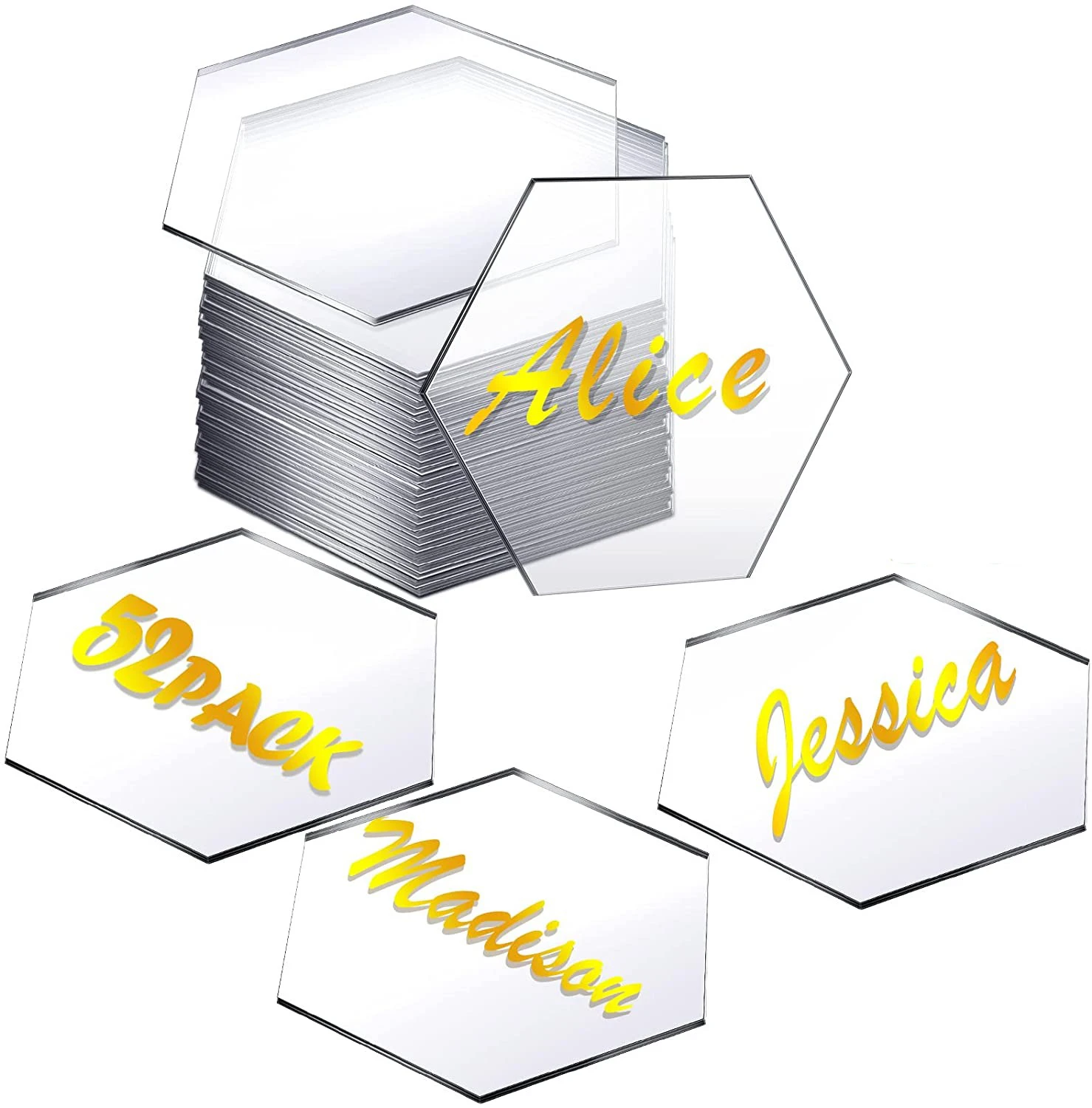 

Acrylic Hexagonal Transparent Blank DIY Table Card Wedding Banquet Name Card Party Party Table Number Sign