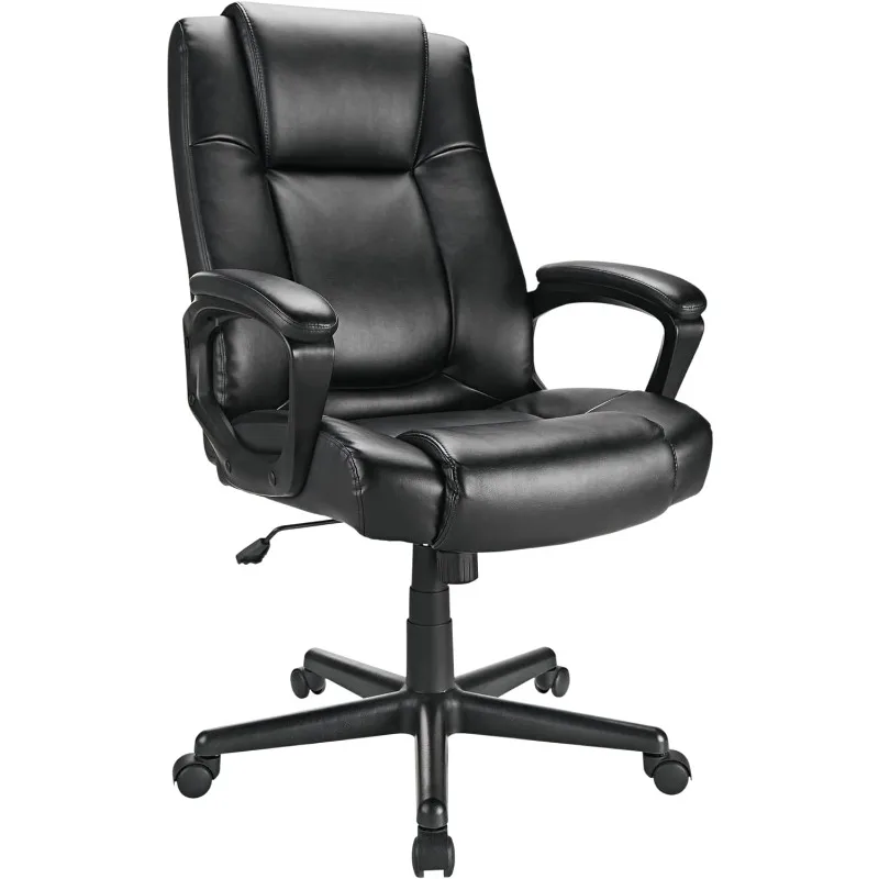 Hurston Bonded Leather High-Back Executive Chair, Black, BIFMA Compliant waveshare poe hat c for raspberry pi 3b 4b 56 5 65mm 802 3af at compliant