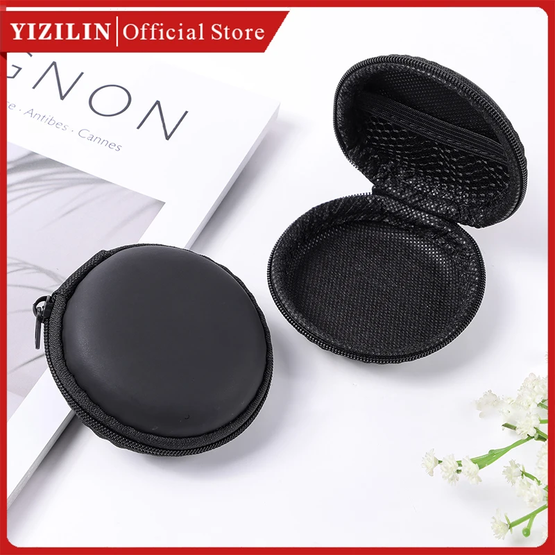

YIZILIN Earphone Bags Headset Storage Box Data Cable Storage Box Round Storage Bag Easy To Storage Carrying Hard Eva Material
