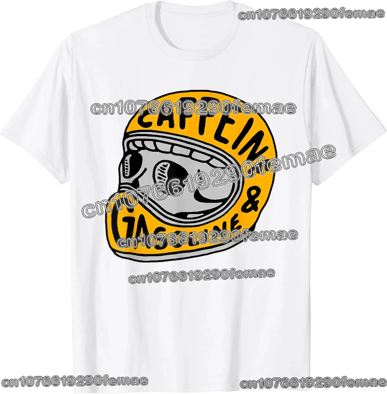 카페인 & MOTO 라이딩 그래픽 코튼 티셔츠 유니섹스 남성 여성 여름 럭셔리 브랜드 탑 반팔 클래식 패션 티