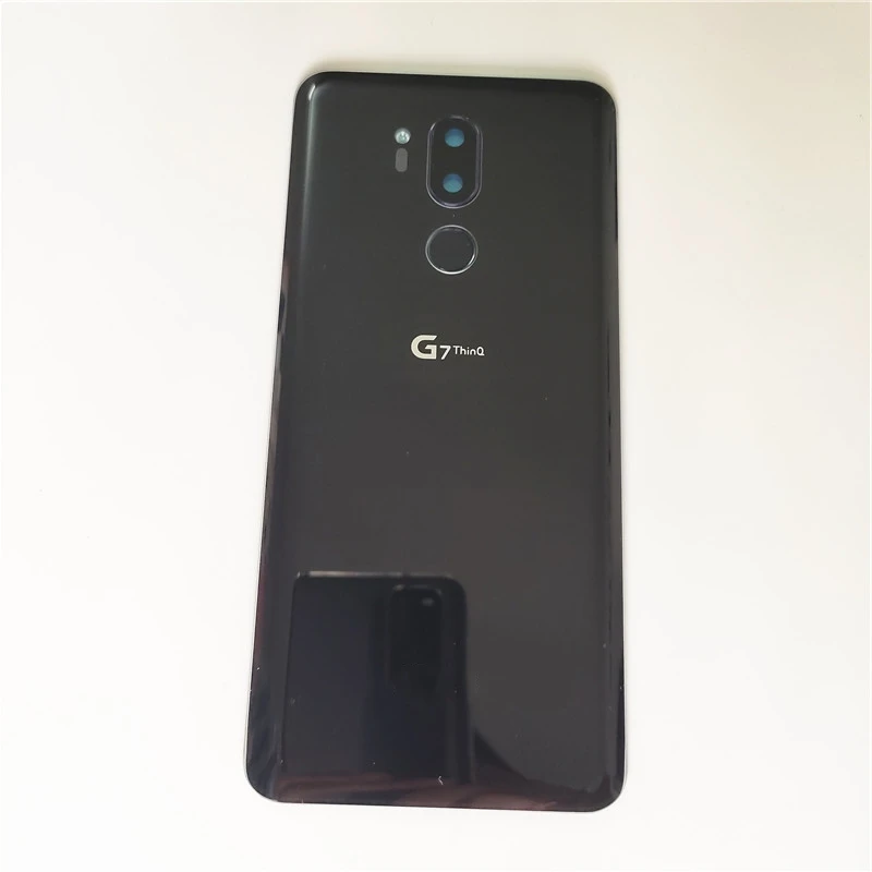 Original For LG G7 ThinQ Glass Back Battery Cover Door Panel Housing Case With Camera Lens+Fingerprint Button