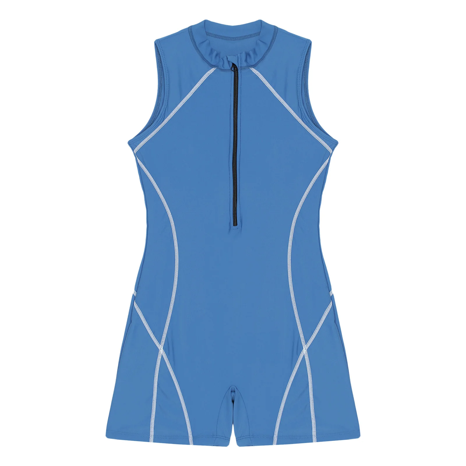 Frauen einteiliger sportlicher Badeanzug bis 50 Rash Guard ärmelloser Reiß verschluss Bodysuit Bade bekleidung Badeanzug Surfen Beach wear Neopren anzug – Detail 25