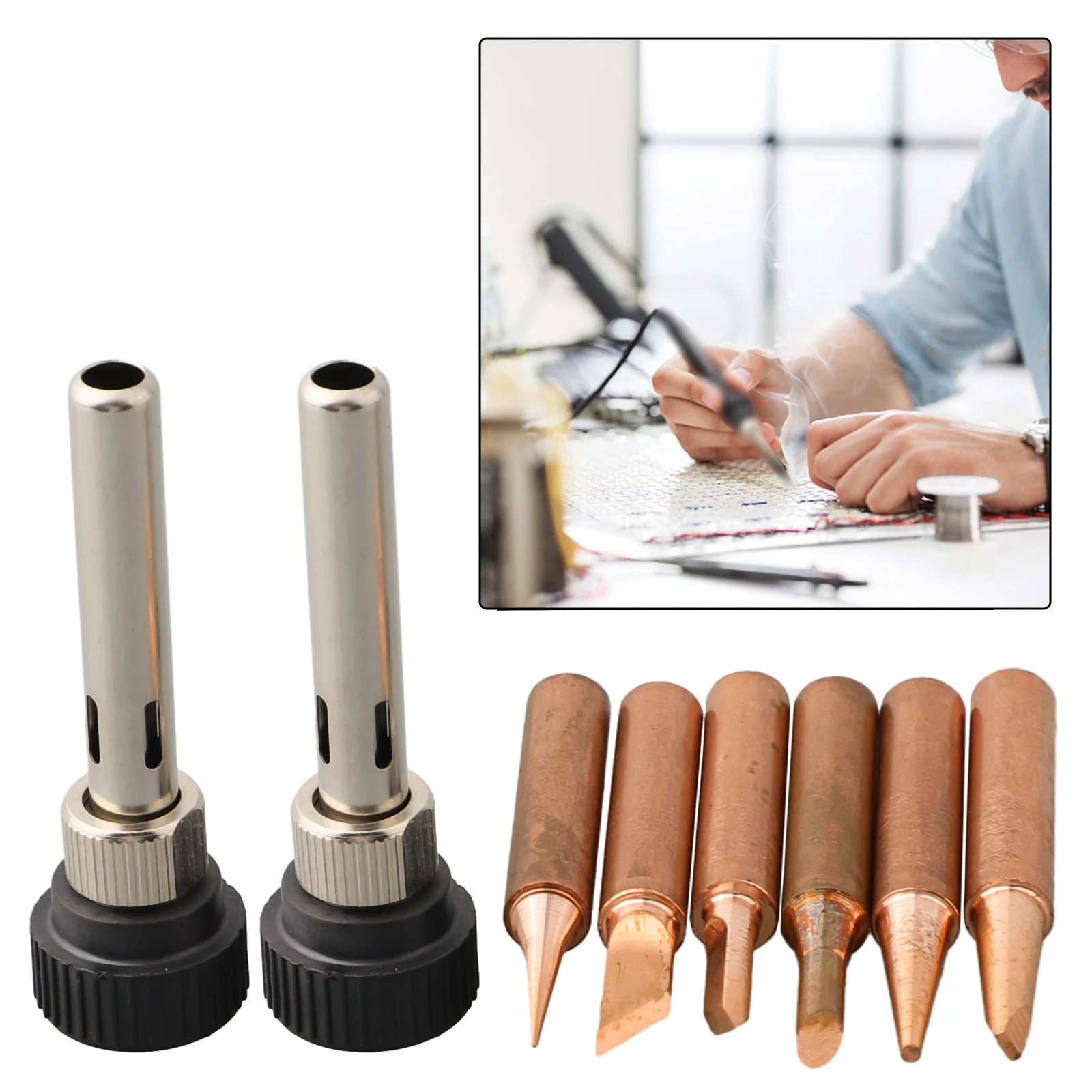 

8pcs 900M-T Soldering Iron Tips Set Welding Nozzle Internal Heated Solder Heads Welding Tip Tool Lead-Free Solder Irons Bit