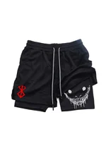 Compression Shorts Men's 2-in-1 Performance Fitness Shorts Pocket Drawstring Quick Dry Running Workout Summer Sportswear M-3XL 1