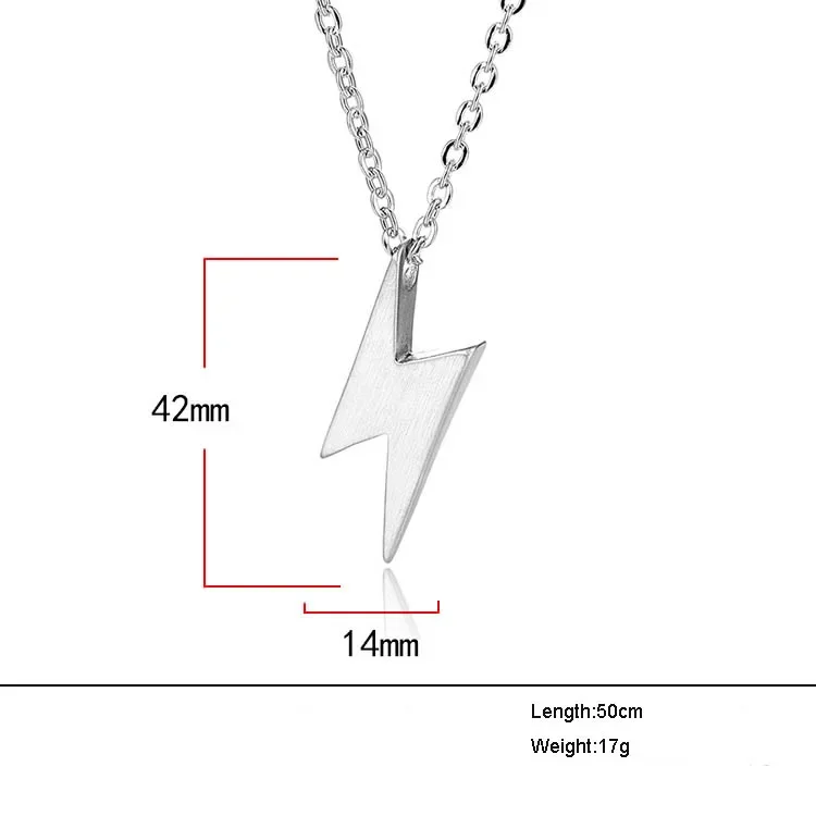 Retro Lightning Pendant Necklace For Men Gold Black Silver Color Necklaces Bolt Thunder Flash Charm Male Jewelry 2