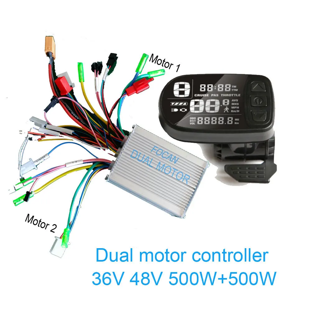 

1000W Dual DC motor Controller Lithium Battery Brushless Driver Liquid Crystal Display Panel Electric Scooter 36V 48V 60V 72V