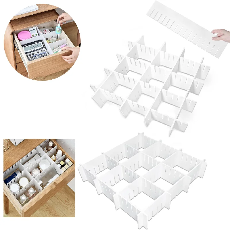 5Pcs Drawer Dividers,Adjustable Divider Drawer, Drawer Organiser System, Drawer Divider for Cupboard, Underwear, Socks
