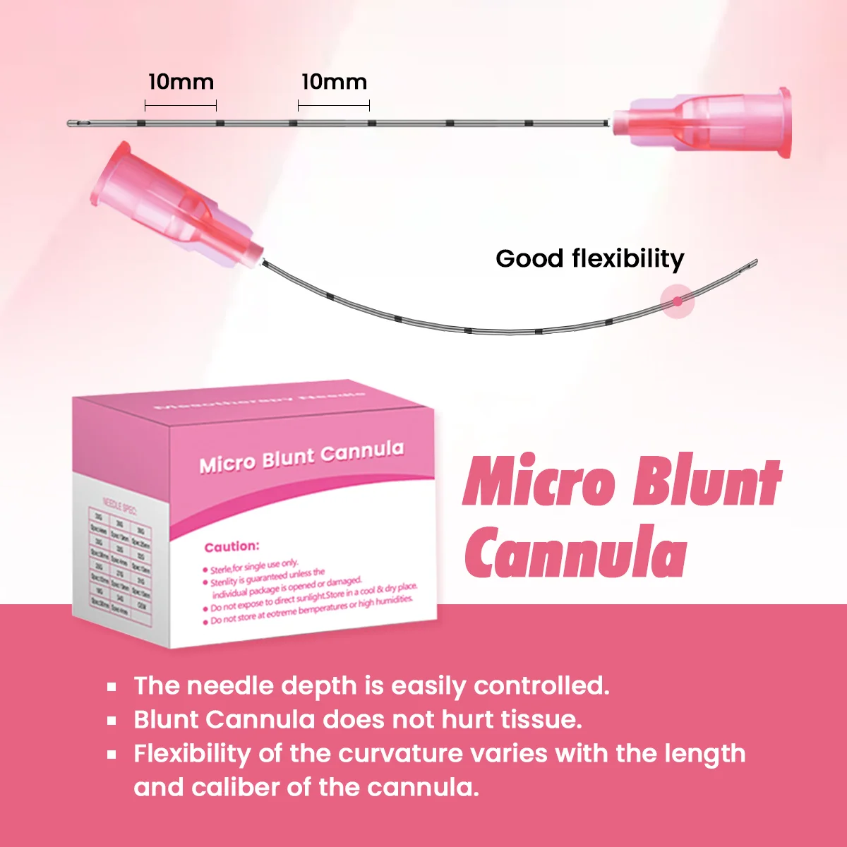 Medical Blunt Cannula 22G 25G 27G 50mm 70mm High Flexible Disposable Use for Fine Care Sterile Blunt Tip Microcannula Needle